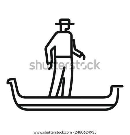 Similar – Image, Stock Photo A gondolier in his gondola on the Grand Canal in Venice