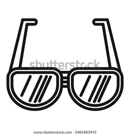 Simple line drawing of glasses, suggesting looking or seeing