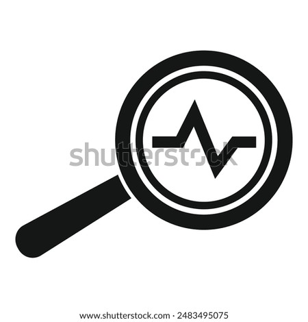 Magnifier heart rate icon simple vector. Health care. Medical protection