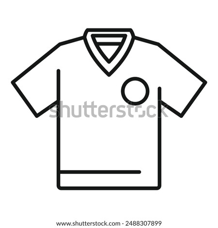 Line art illustration of a soccer jersey, perfect for sportsthemed designs