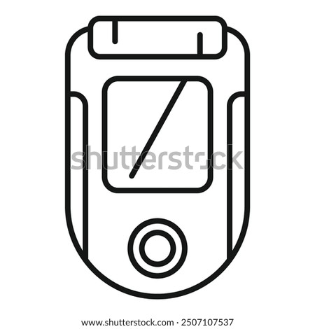 Line icon of an electric shaver showing the battery level icon through its body