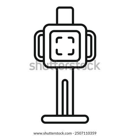 3d scanner scanning object icon thin line vector illustration