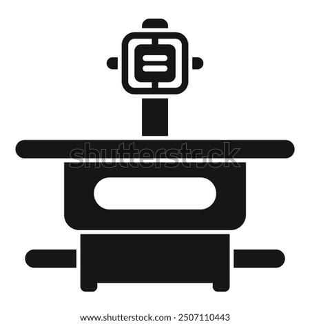 Professional digital platform scale is showing weight data for logistics, delivery, packaging, shipment, storage, warehouse