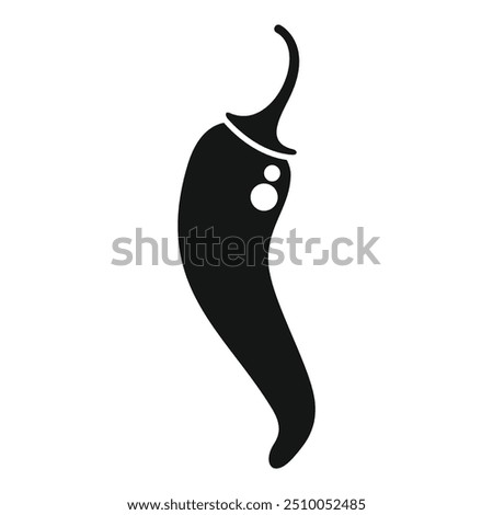 Black silhouette icon of a chili pepper representing spicy food and hot flavor