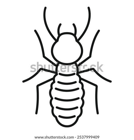 Big termite insect is spreading its legs, showing off its segmented body and antennae