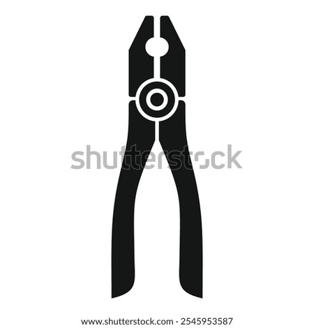 Blacksmith tongs holding hot metal icon in simple style isolated on white background