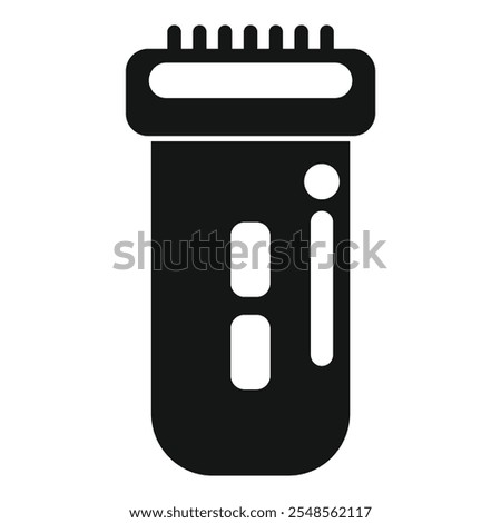 Simple vector icon of an electric shaver with a battery icon, ideal for representing hair removal concepts