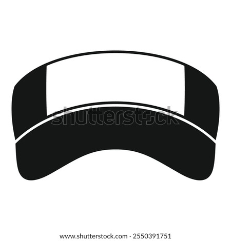 Black and white sun visor cap with white insert template for advertising, side view