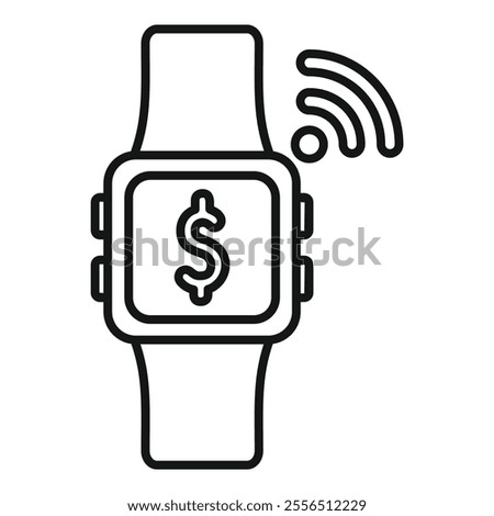 Smart watch is sending data for making contactless nfc payment