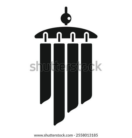 Simple icon of a wind chime making a relaxing sound