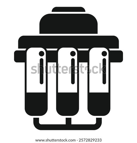 Simplistic vector icon representing a camera lens in bold black and white contrast