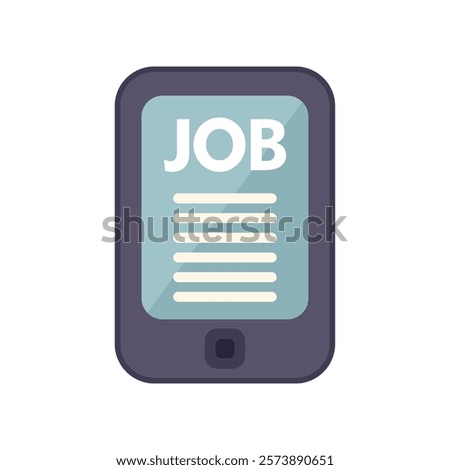 Smartphone displaying a job search engine with a list of available positions, symbolizing online job hunting