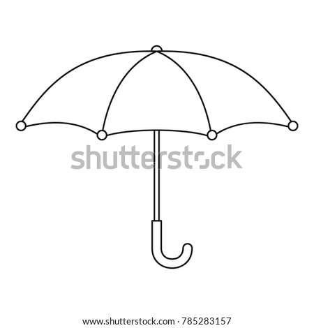 Umbrella icon. Outline illustration of umbrella vector icon for web