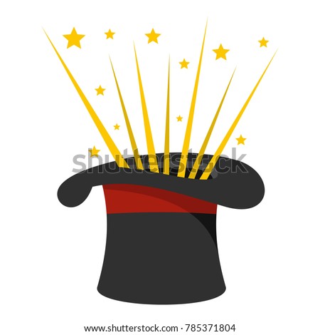 Magic hat cap icon. Cartoon illustration of magic hat cap vector icon for web.