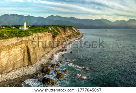 Similar – Image, Stock Photo View of the lighthouse and cliffs at Cape St. Vincent at sunset. Continental Europe’s most South-western point, Sagres, Algarve, Portugal.