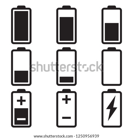 Battery icon set