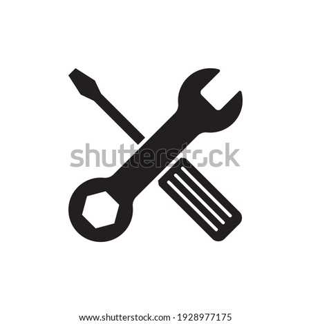 Wrench and Screwdriver icon. Tools vector icon