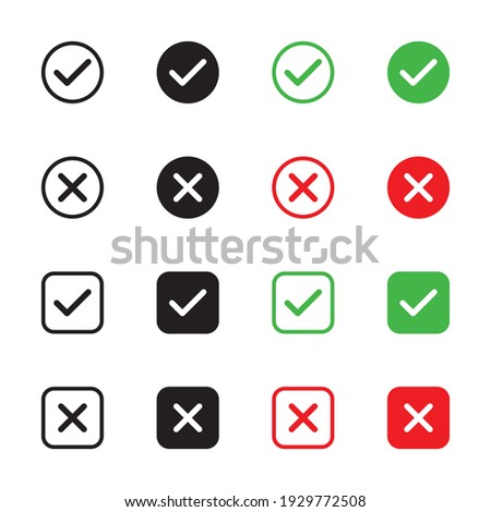 Modern check mark vector icons