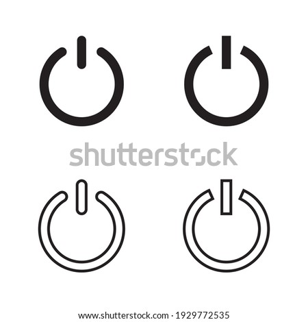 Power off icon on white background