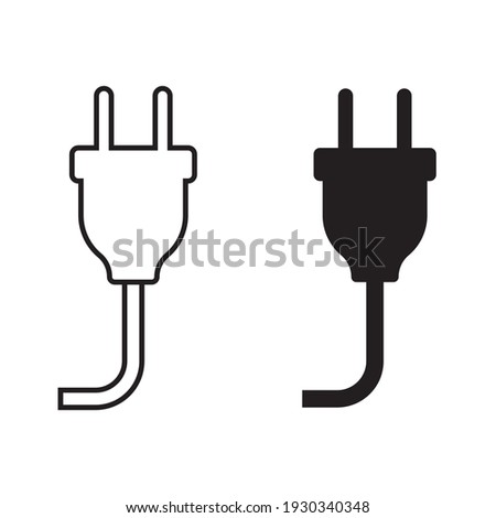 Electric plug vector icon on white background