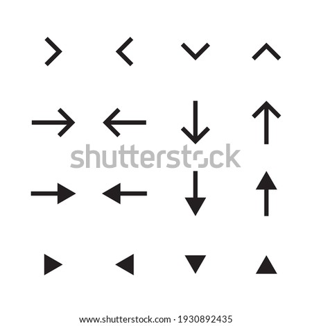 Simple arrows icon set on white background
