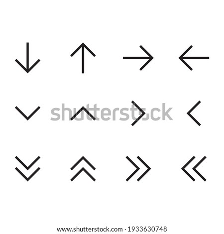 Simple arrows icon set. Line arrows