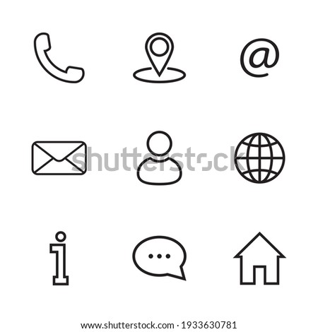 contact us icon set. Line icon