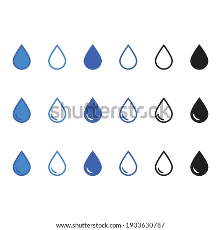 Water drop icon on white background