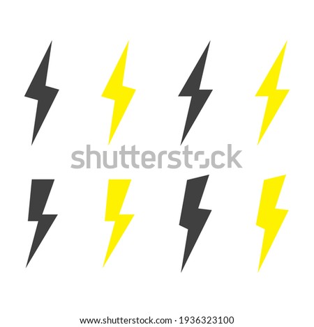 Lightning icon set. Storm icon set