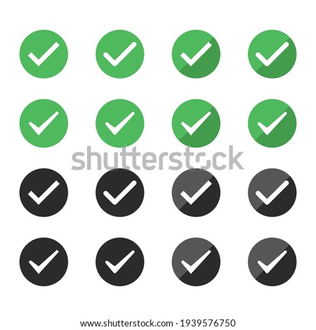 Check marks vector green and black icon