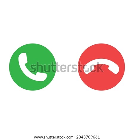 Accept and decline call vector icon