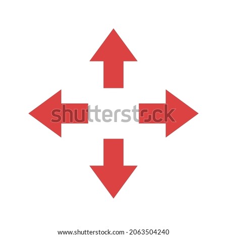 Move arrows vector icon. Red symbol