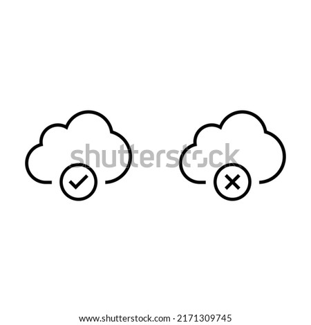 Cloud with tick and cross icon