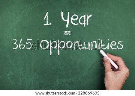 One Year Equals 365 Opportunities / Inspirational Motivational Business Quote Background