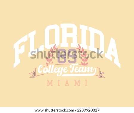 Miami Florida vintage typography. Vector illustration design for fashion graphics, t shirts, prints.
