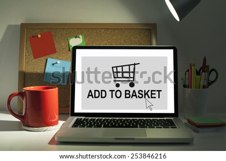 Add to basket / Online shopping concept
