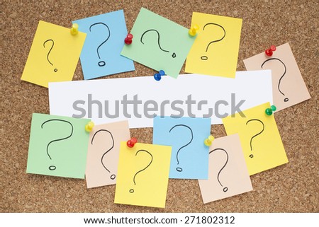Empty Note Paper with Question Marks