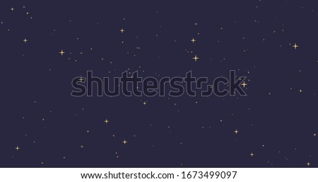 Vector seamless image of the night sky with stars. Starry cloudless sky.