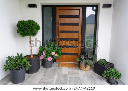 Similar – Image, Stock Photo Modern door with stylish metal knob in flat