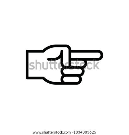 Point to Right, Hand Sign Icon Logo Illustration Vector Isolated. Hand Sign and Gesture Icon-Set. Suitable for Web Design, Logo, App, and UI. Editable Stroke and Pixel Perfect. EPS 10.