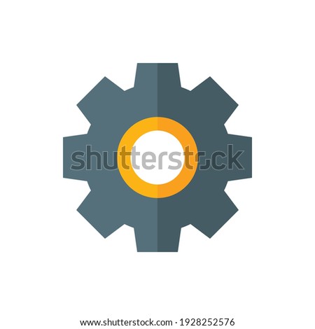 Setting, Factory, Gear Flat Icon Logo Illustration Vector Isolated. Labour Day, May Day, Industry, And Construction Icon-Set. Suitable for Web Design, Logo, App, and Upscale Your Business.