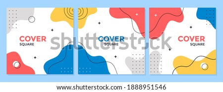 Trendy abstract geometric cover template. Square banner for social media posts, feeds, web, internet ads.