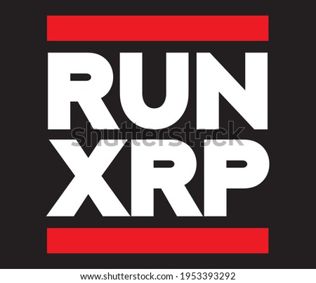 RUN XRP Ripple cryptocurrency typography