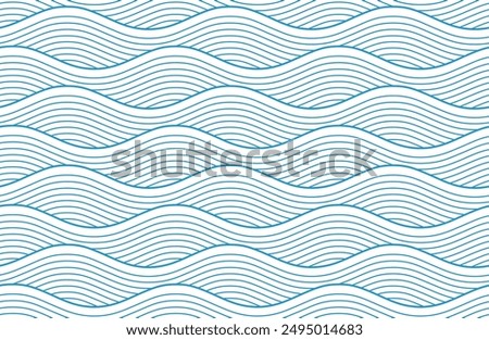 Seamless pattern with blue waves