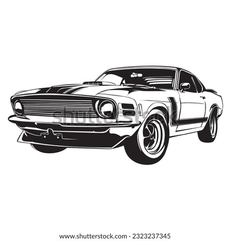 mustang 70 (black and white)