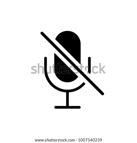 Turn off the microphone. Flat design of microphone icon isolated on white background. 
