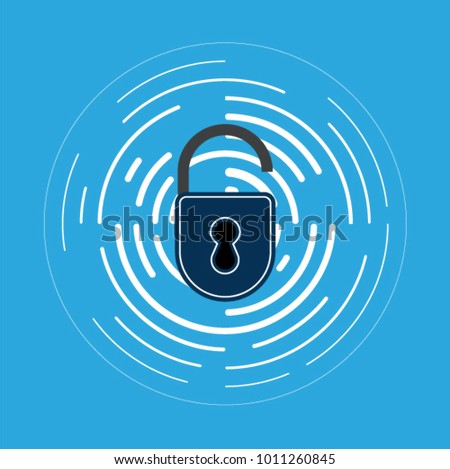 Flat design of lock icon. Concept password, blocking, security. Icon for web and mobile application. Vector illustration.