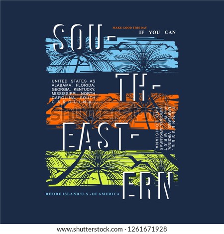 southeastern usa beach typography vector t shirt design