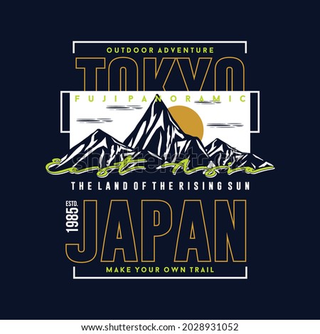 tokyo, japan, east asia, graphic design fashion, typography vector, illustration, for print t shirt, cool modern style 