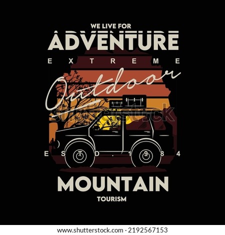 adventure extreme trip graphic print design for t shirt sunset background, poster and others vector vintage outdoor vibes design